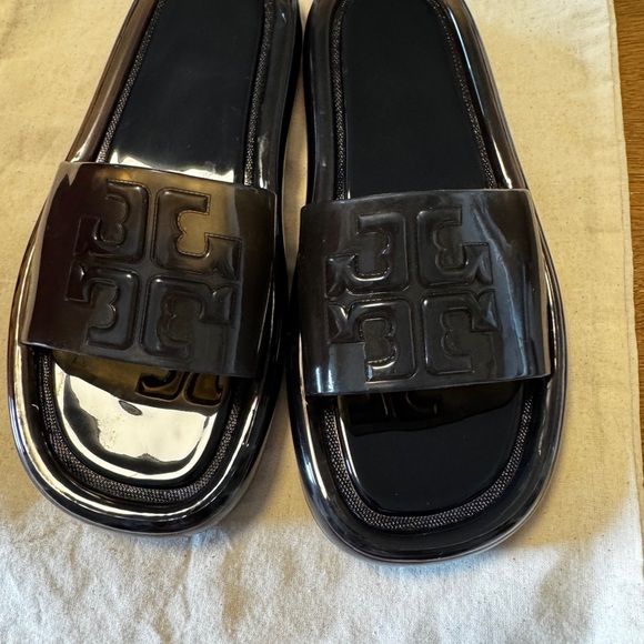 Tory Burch Black Slide Sandals - Picture 1 of 4